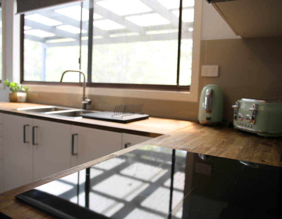 Renovated kitchen with induction cooktop